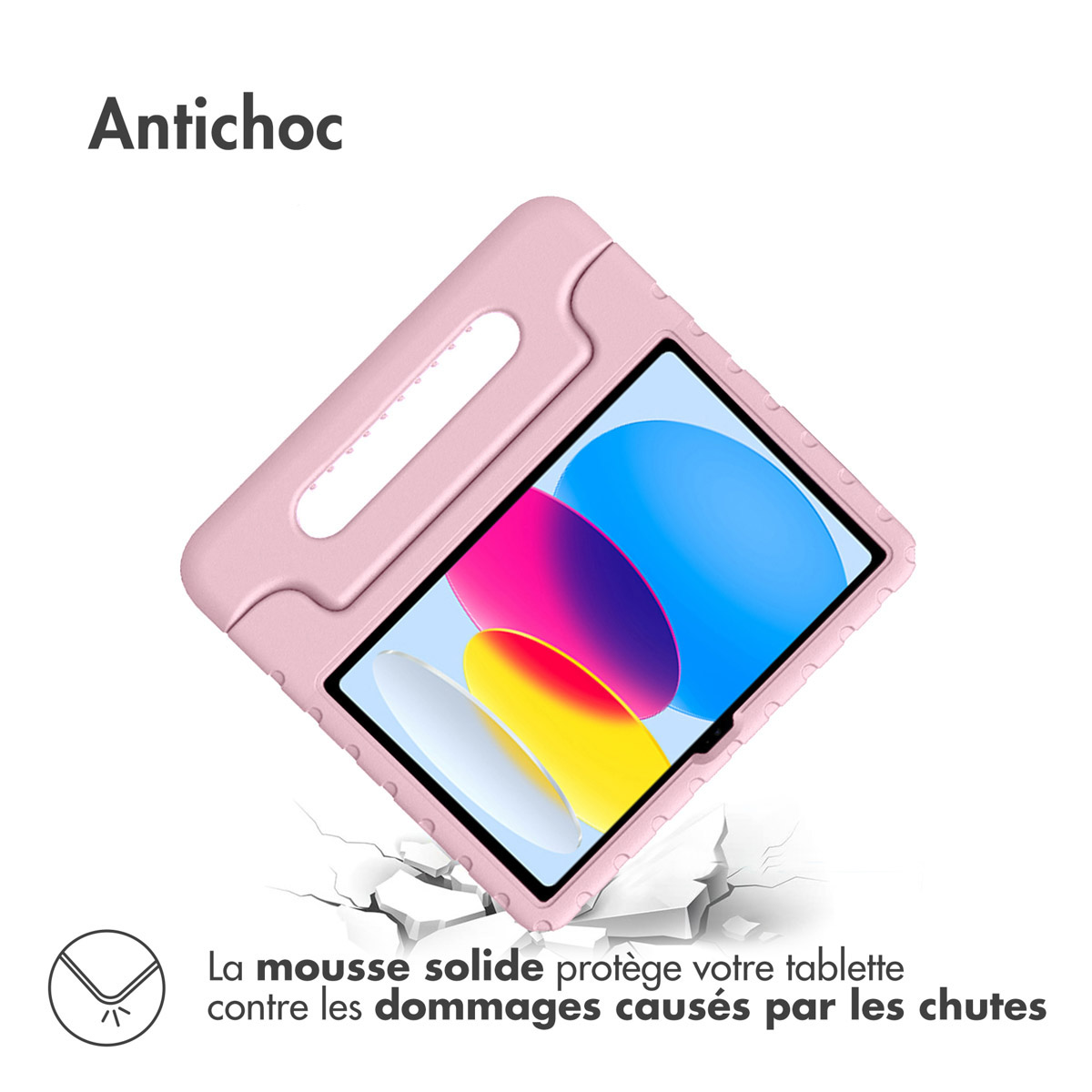 Accezz Kidsproof Backcover met handvat Apple iPad 11 (2025) 11 inch A16 / iPad 10 (2022) 10.9 inch - Lichtroze - Afbeelding 5