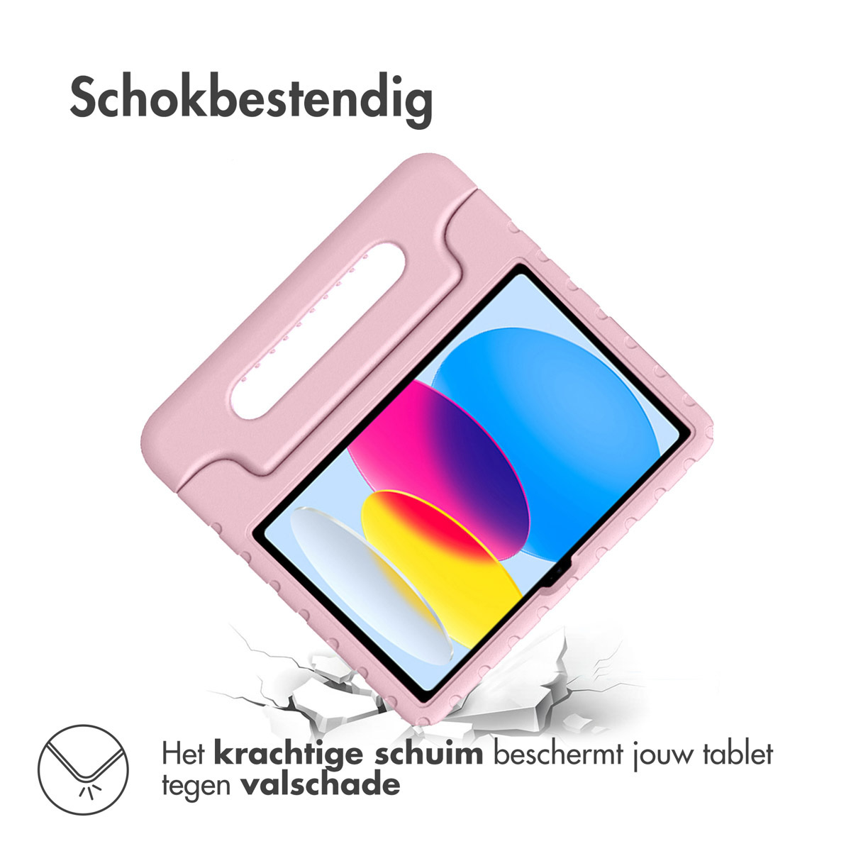 Accezz Kidsproof Backcover met handvat Apple iPad 11 (2025) 11 inch A16 / iPad 10 (2022) 10.9 inch - Lichtroze - Afbeelding 6