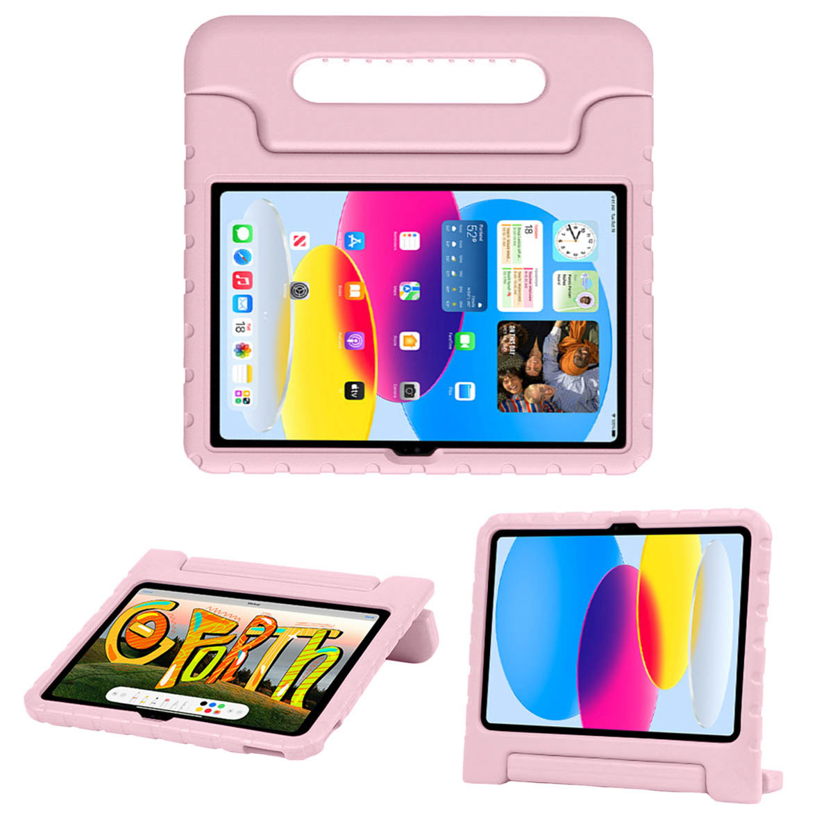 Accezz Kidsproof Backcover met handvat Apple iPad 11 (2025) 11 inch A16 / iPad 10 (2022) 10.9 inch - Lichtroze - Afbeelding 2