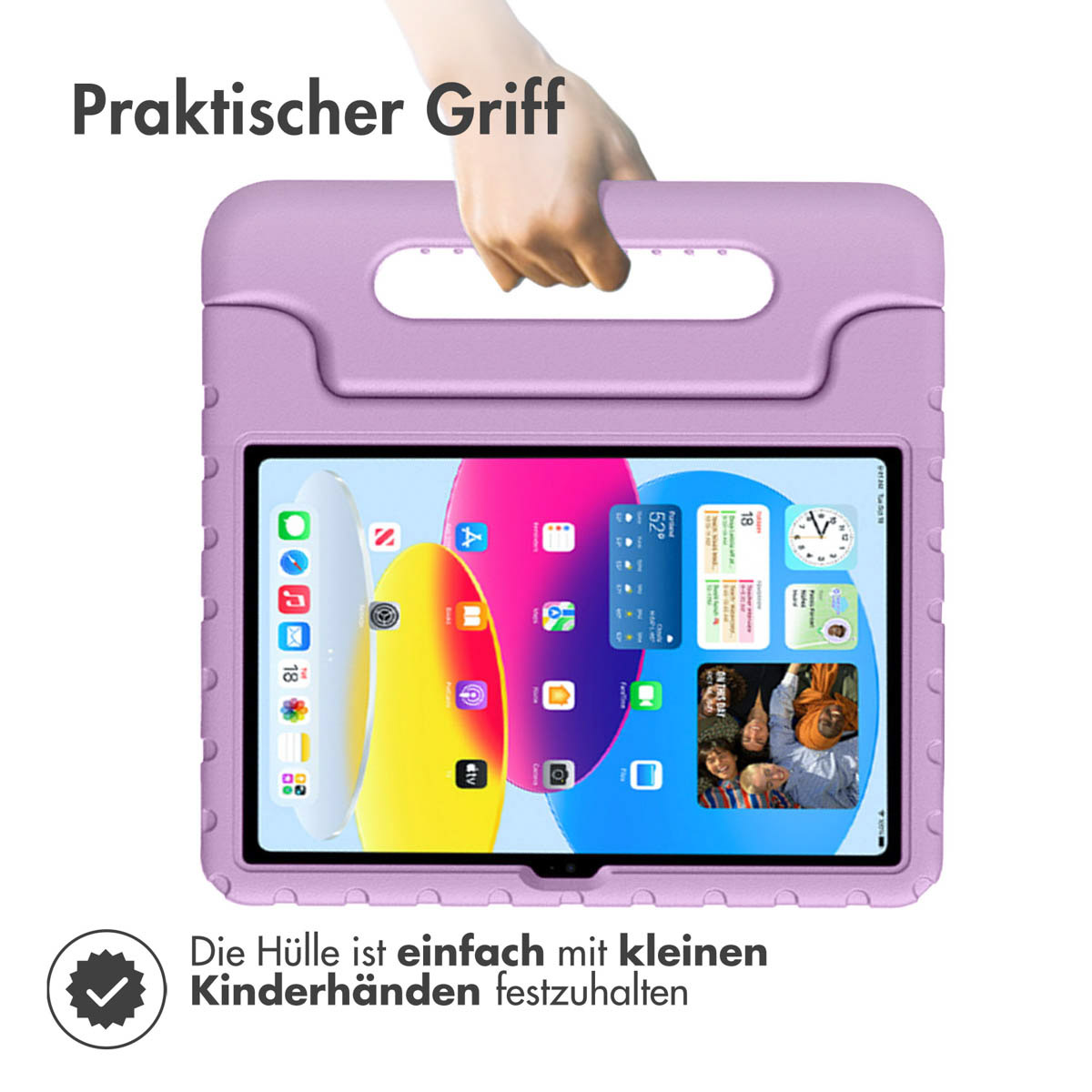 Accezz Kidsproof Backcover met handvat Apple iPad 11 (2025) 11 inch A16 / iPad 10 (2022) 10.9 inch - Lila - Afbeelding 7