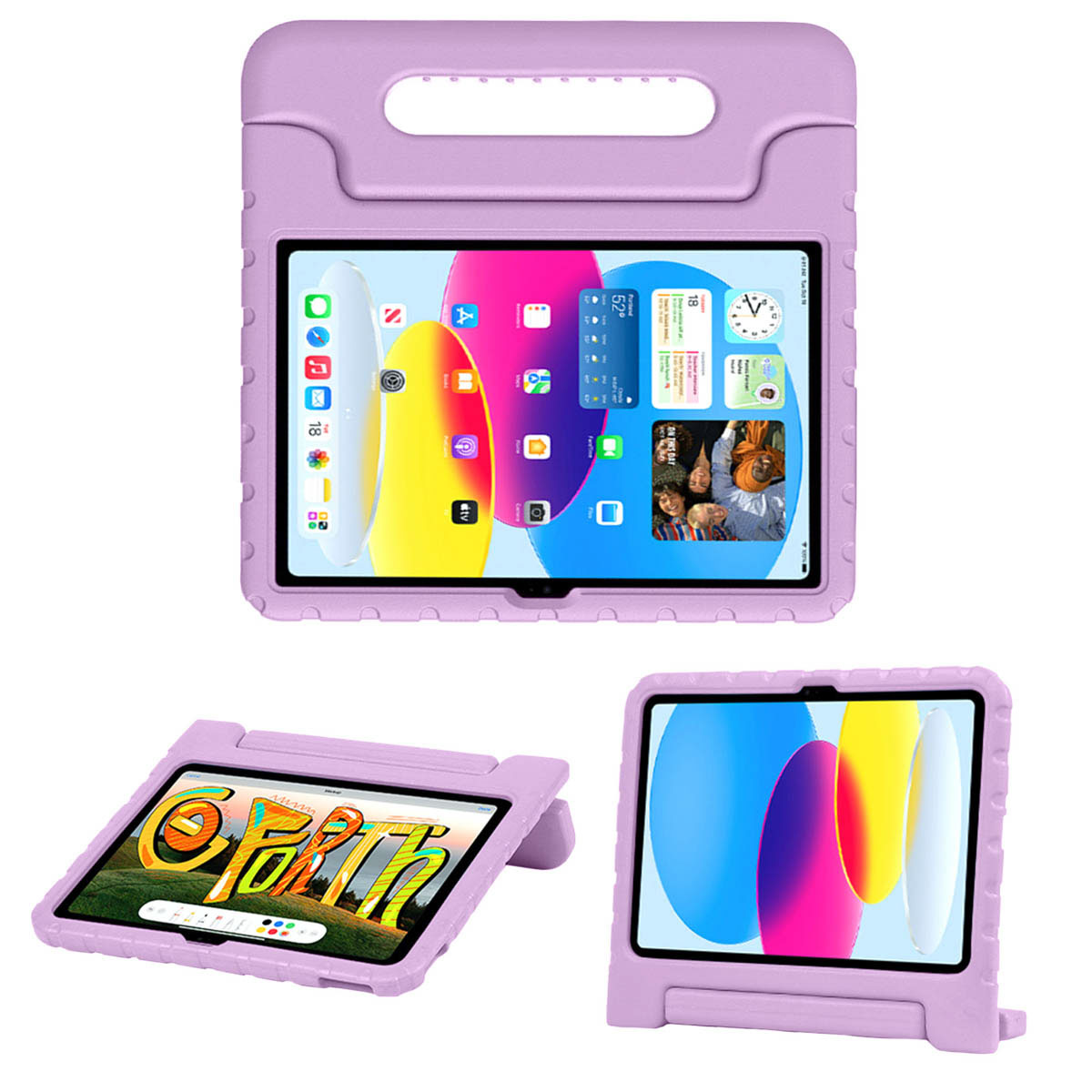 Accezz Kidsproof Backcover met handvat Apple iPad 11 (2025) 11 inch A16 / iPad 10 (2022) 10.9 inch - Lila - Afbeelding 2
