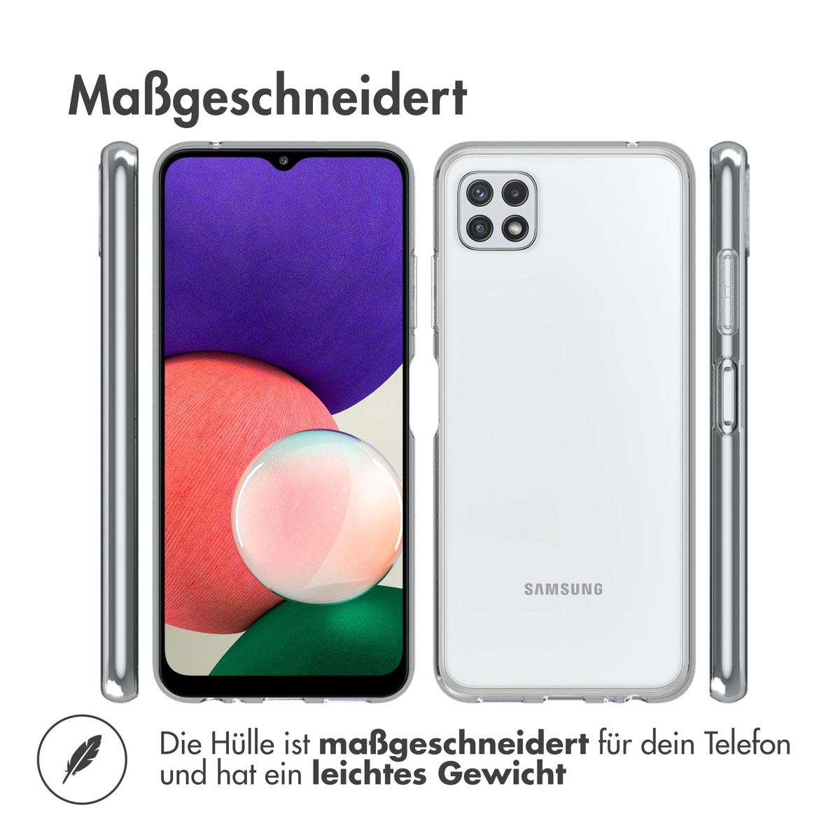 Accezz Clear Backcover Samsung Galaxy A22 (5G) - Transparant - Afbeelding 8