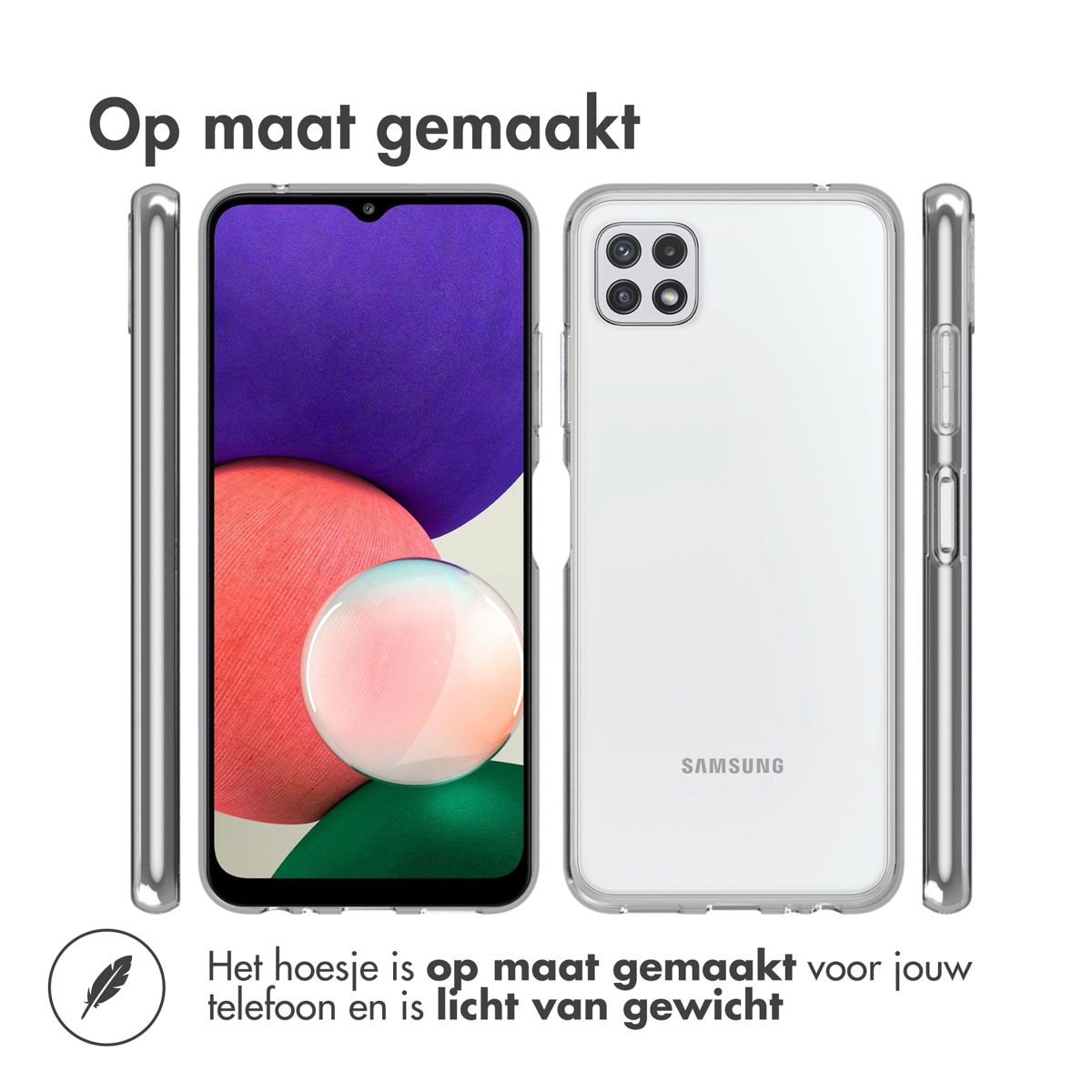 Accezz Clear Backcover Samsung Galaxy A22 (5G) - Transparant - Afbeelding 10