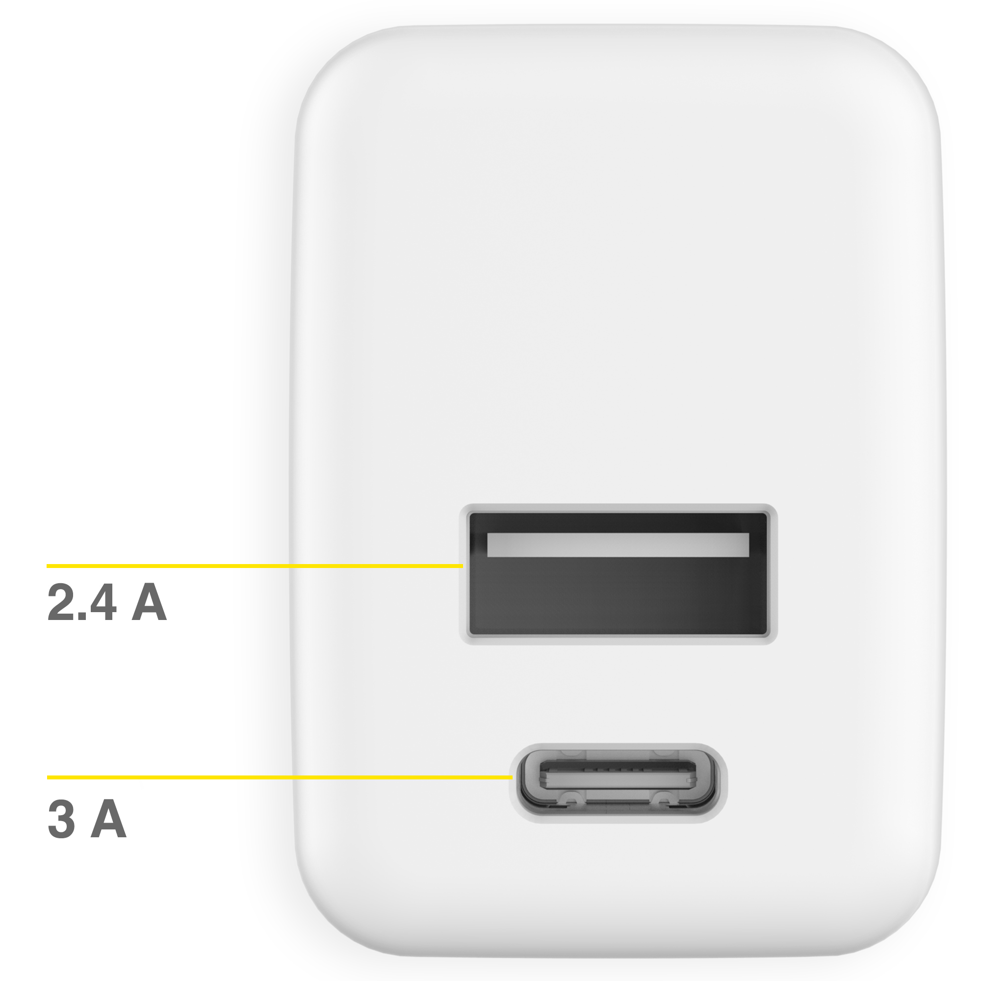 Accezz Wall Charger - Oplader - USB-C en USB aansluiting - Power Delivery - 20 Watt - White - Afbeelding 4