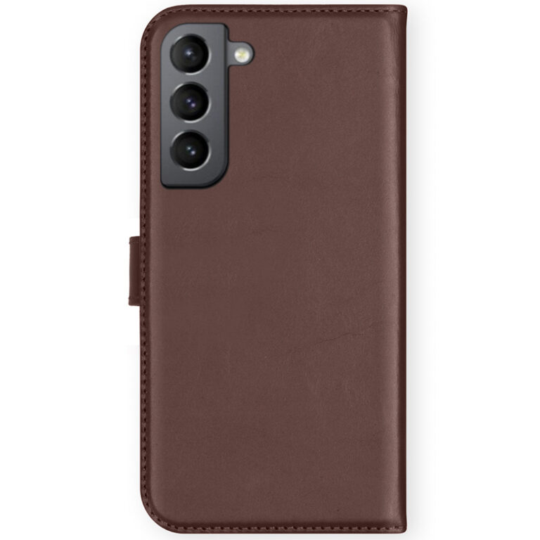 Selencia Echt Lederen Bookcase Samsung Galaxy S21 FE - Bruin - Afbeelding 2