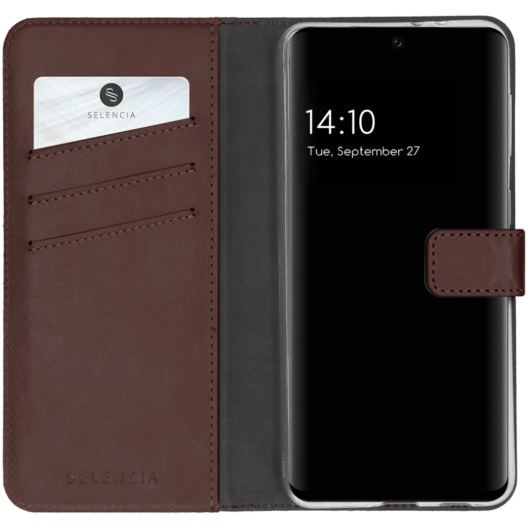 Selencia Echt Leren Bookcase Samsung Galaxy S21 FE – Bruin