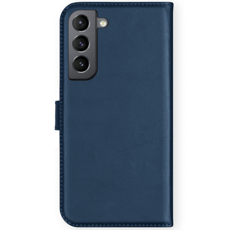 Selencia Echt Lederen Bookcase Samsung Galaxy S21 FE - Blauw - Afbeelding 2