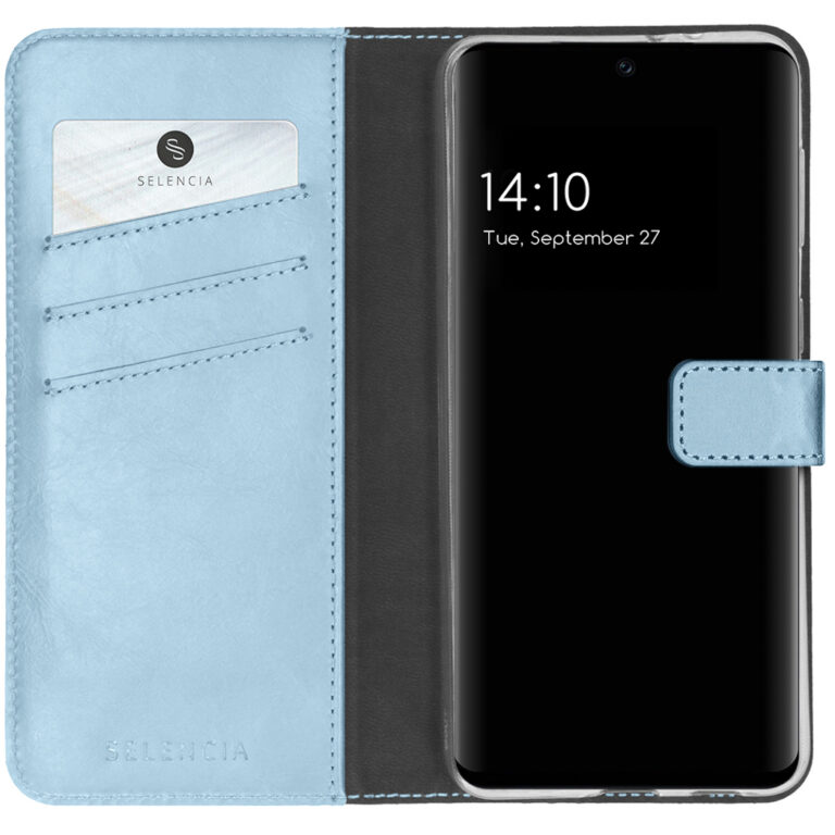 Selencia Echt Lederen Bookcase Samsung Galaxy A32 (5G) - Lichtblauw - Afbeelding 2