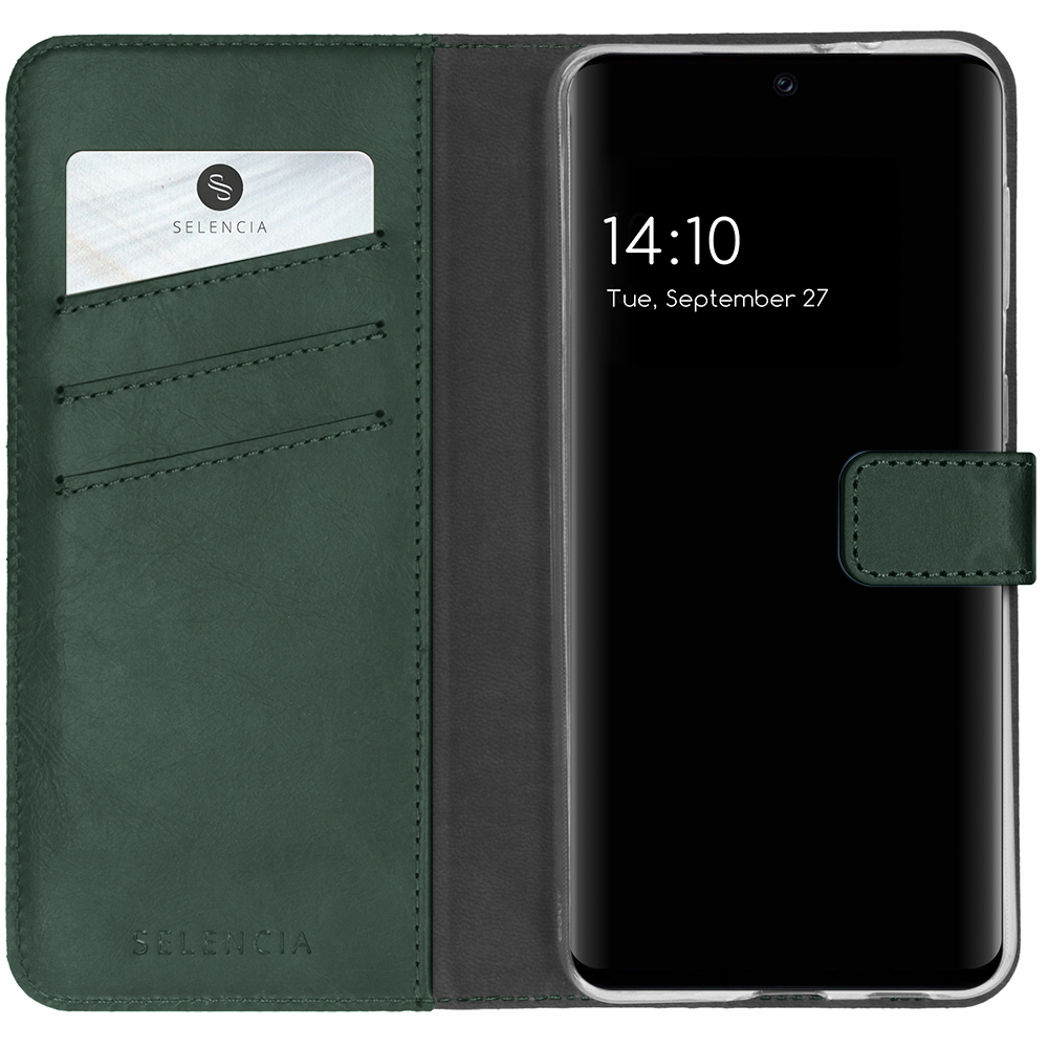 Selencia Echt Leren Bookcase Samsung Galaxy A32 (4G) – Groen