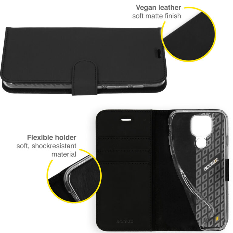 Accezz Wallet Softcase Bookcase Motorola Moto E7 Plus / G9 Play - Zwart - Afbeelding 2