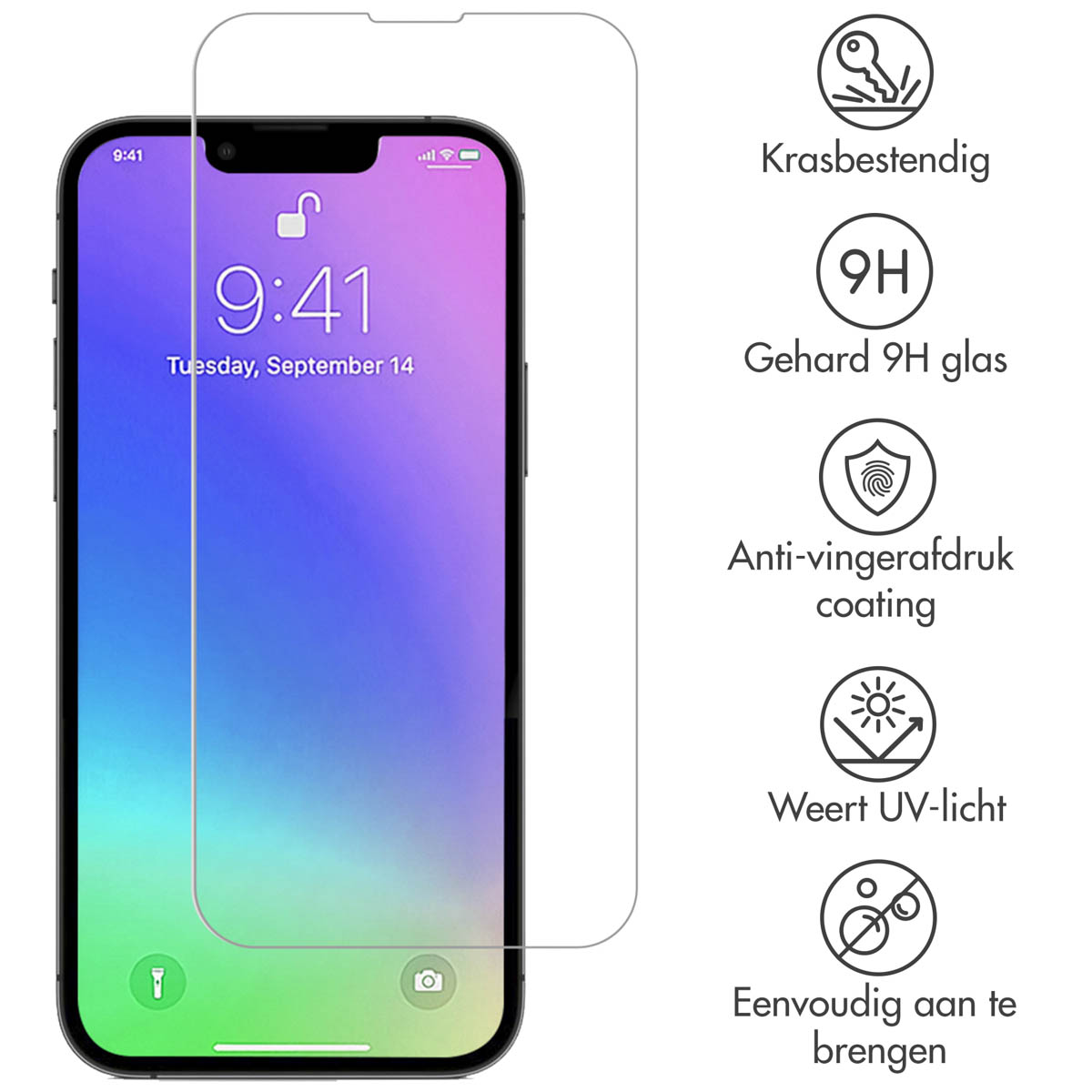 Selencia Gehard Glas Screenprotector Apple iPhone 13 Mini - Afbeelding 2