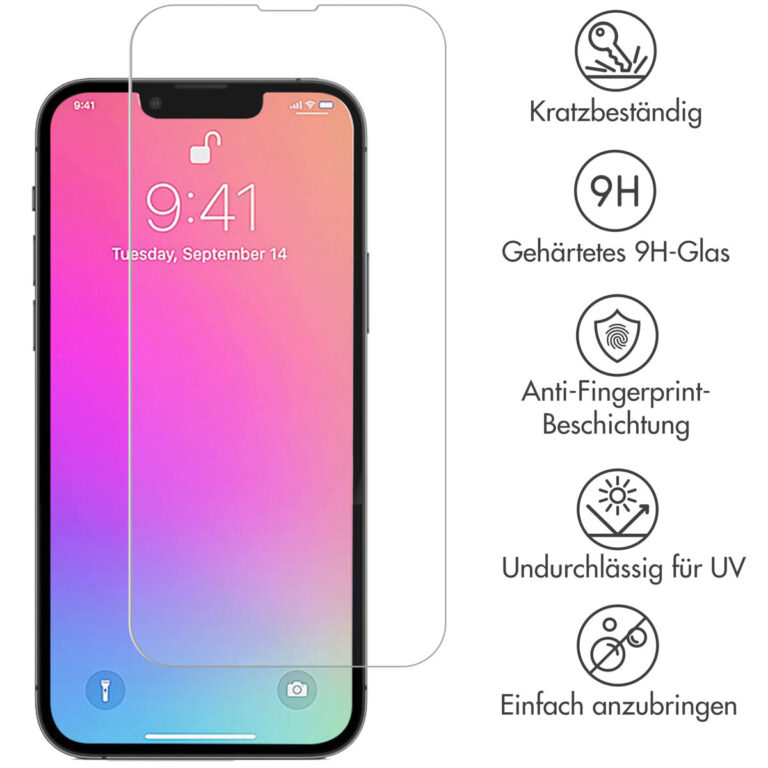 Selencia Gehard Glas Screenprotector Apple iPhone 13 / 13 Pro / 14 / 16e - Afbeelding 4