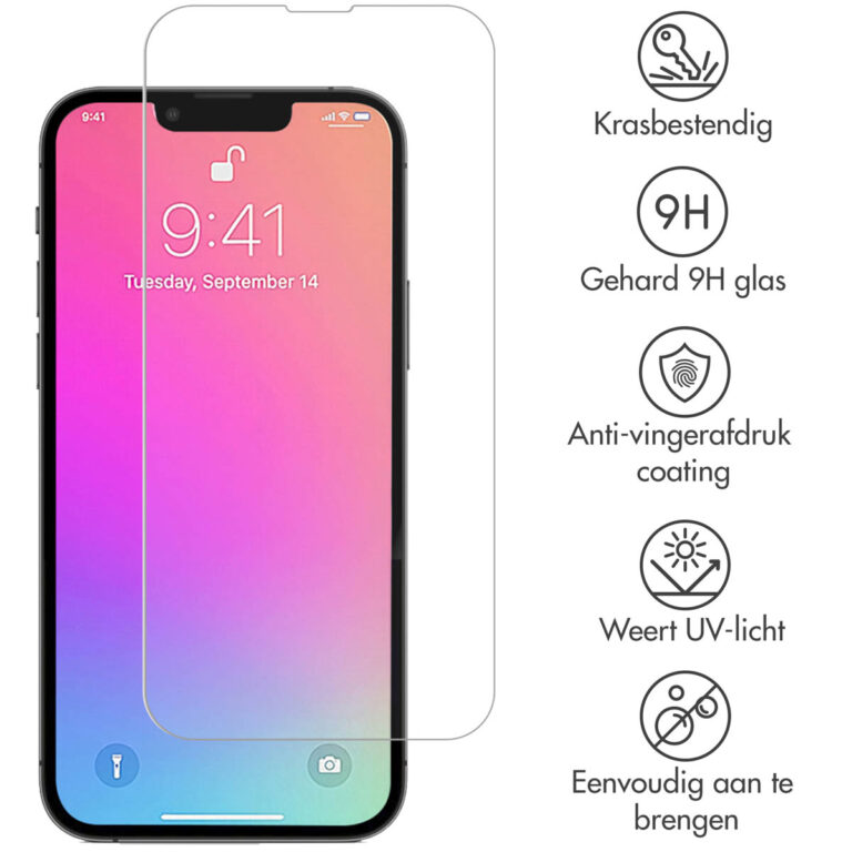 Selencia Gehard Glas Screenprotector Apple iPhone 13 / 13 Pro / 14 / 16e - Afbeelding 2