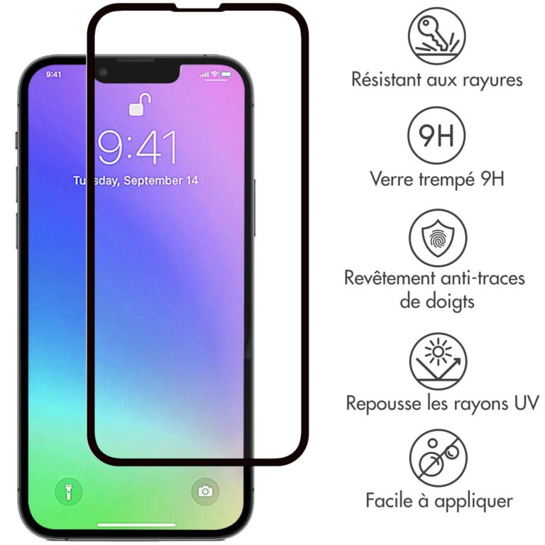 Selencia Gehard Glas Premium Screenprotector Apple iPhone 13 Mini - Zwart - Afbeelding 3