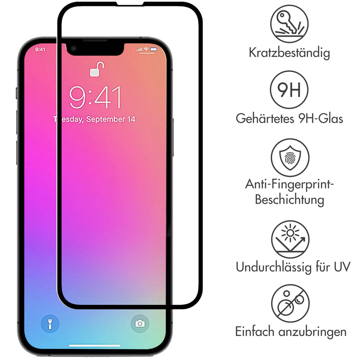 Selencia Gehard Glas Premium Screenprotector Apple iPhone 13 / 13 Pro / 14 / 16e - Afbeelding 2