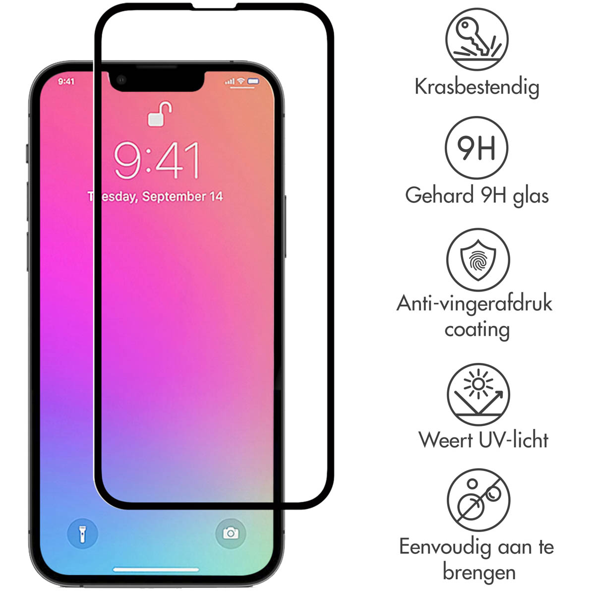 Selencia Gehard Glas Premium Screenprotector Apple iPhone 13 / 13 Pro / 14 / 16e - Afbeelding 4
