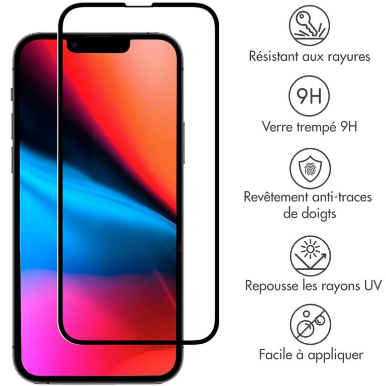 Selencia Gehard Glas Premium Screenprotector Apple iPhone 13 Pro Max / 14 Plus - Zwart - Afbeelding 3