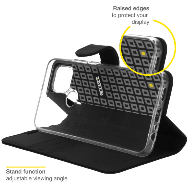 Accezz Wallet Softcase Bookcase Oppo A15 - Zwart - Afbeelding 4