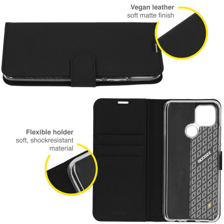 Accezz Wallet Softcase Bookcase Oppo A15 - Zwart - Afbeelding 2