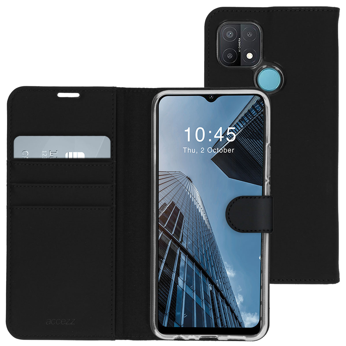 Accezz Wallet Softcase Bookcase Oppo A15 – Zwart