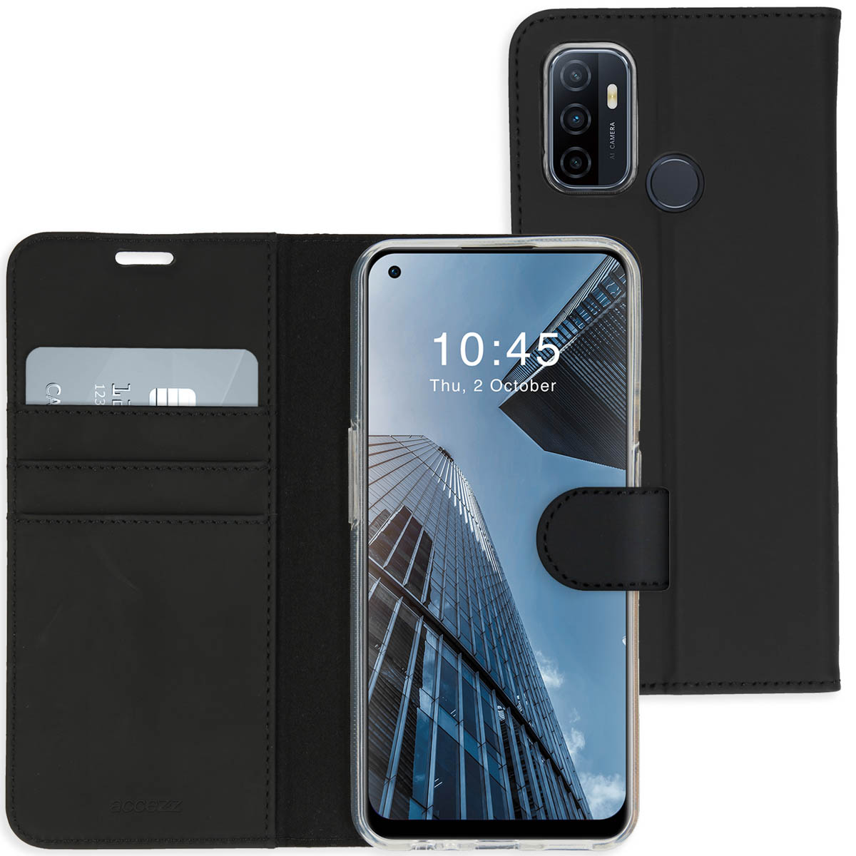 Accezz Wallet Softcase Bookcase Oppo A53 / Oppo A53s – Zwart