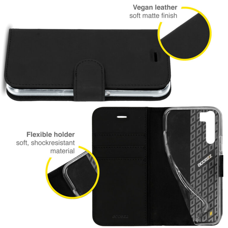 Accezz Wallet Softcase Bookcase Oppo A91 / Reno 3 - Zwart - Afbeelding 2