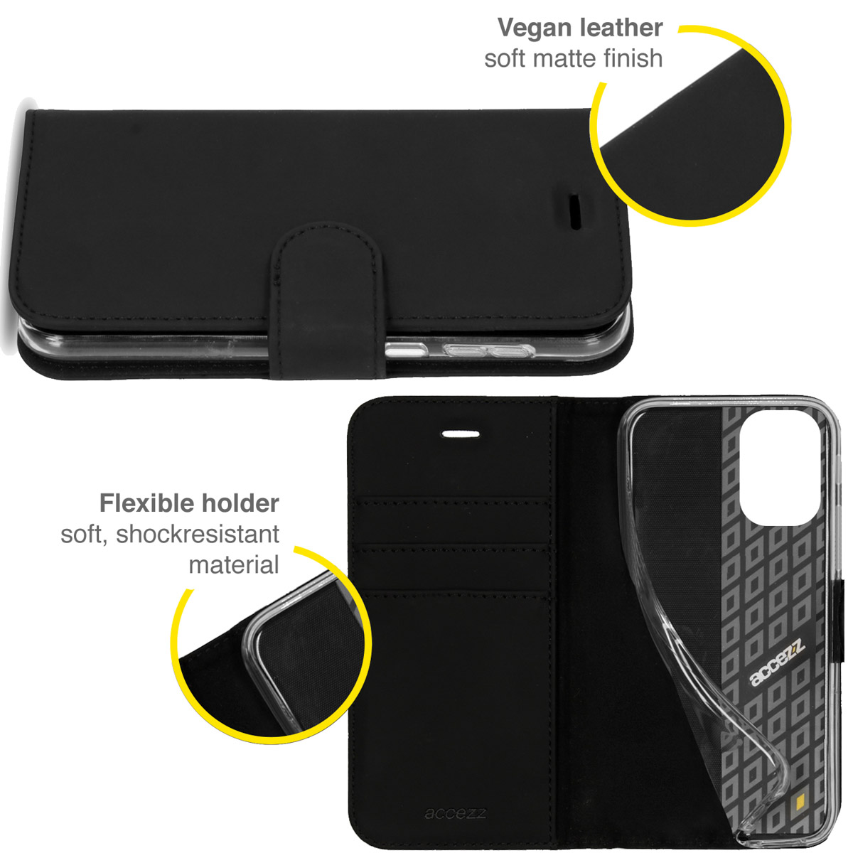 Accezz Wallet Softcase Bookcase Xiaomi Mi 10 Lite - Zwart - Afbeelding 2