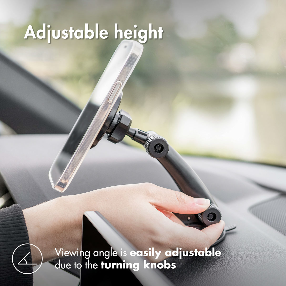 Accezz Telefoonhouder auto - MagSafe - Dashboard en voorruit - Magnetisch - Zwart - Afbeelding 4