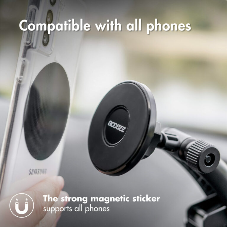 Accezz Telefoonhouder auto - MagSafe - Dashboard en voorruit - Magnetisch - Zwart - Afbeelding 6