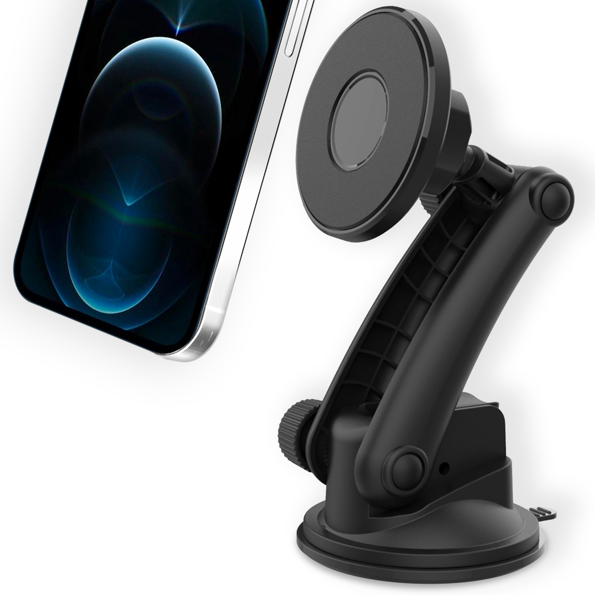 Accezz Telefoonhouder auto – MagSafe – Dashboard en voorruit – Magnetisch – Zwart