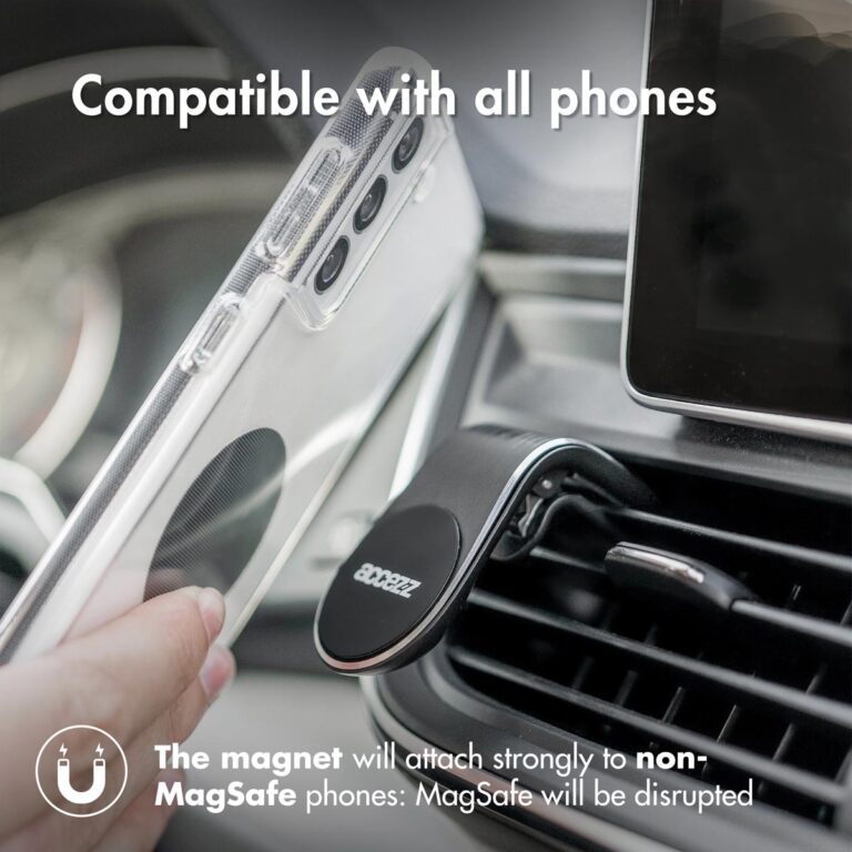 Accezz Telefoonhouder auto - Universeel - Ventilatierooster - Magnetisch - Zwart - Afbeelding 9