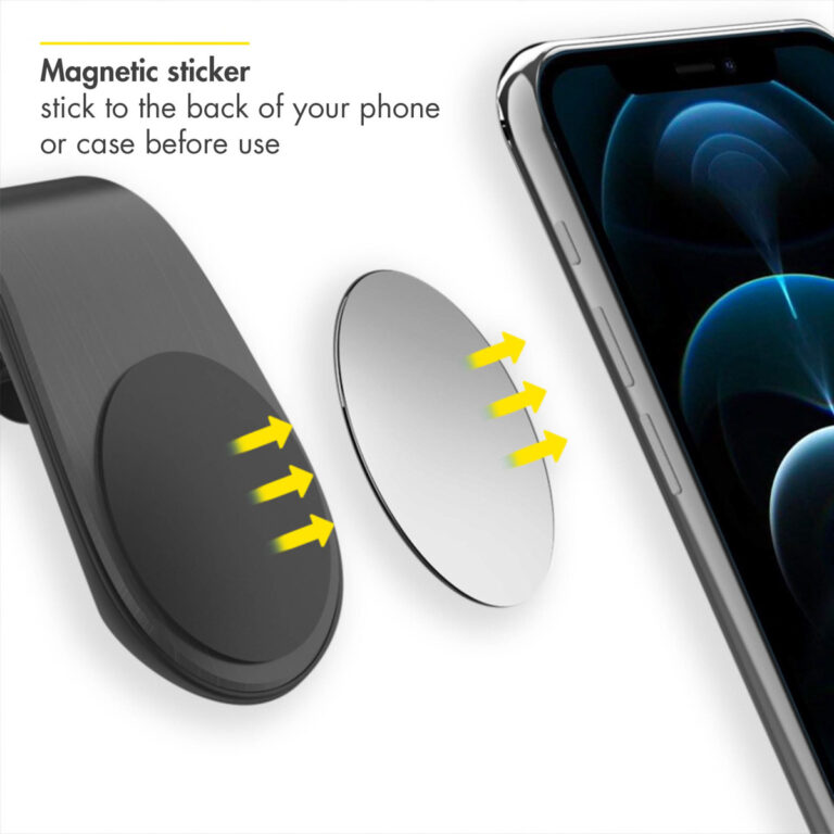 Accezz Telefoonhouder auto - Universeel - Ventilatierooster - Magnetisch - Zwart - Afbeelding 6