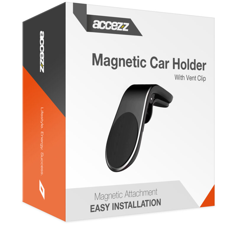 Accezz Telefoonhouder auto - Universeel - Ventilatierooster - Magnetisch - Zwart - Afbeelding 2