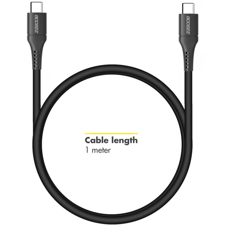 Accezz Wall Charger met USB-C naar USB-C kabel - Oplader - 20 Watt - 1 meter - Zwart - Afbeelding 9