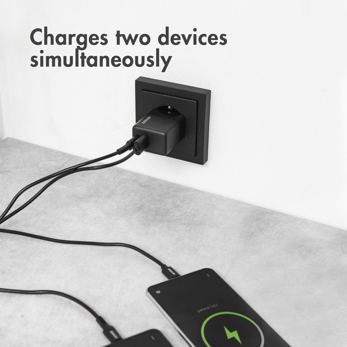 Accezz Wall Charger met USB-C naar USB-C kabel - Oplader - 20 Watt - 1 meter - Zwart - Afbeelding 10