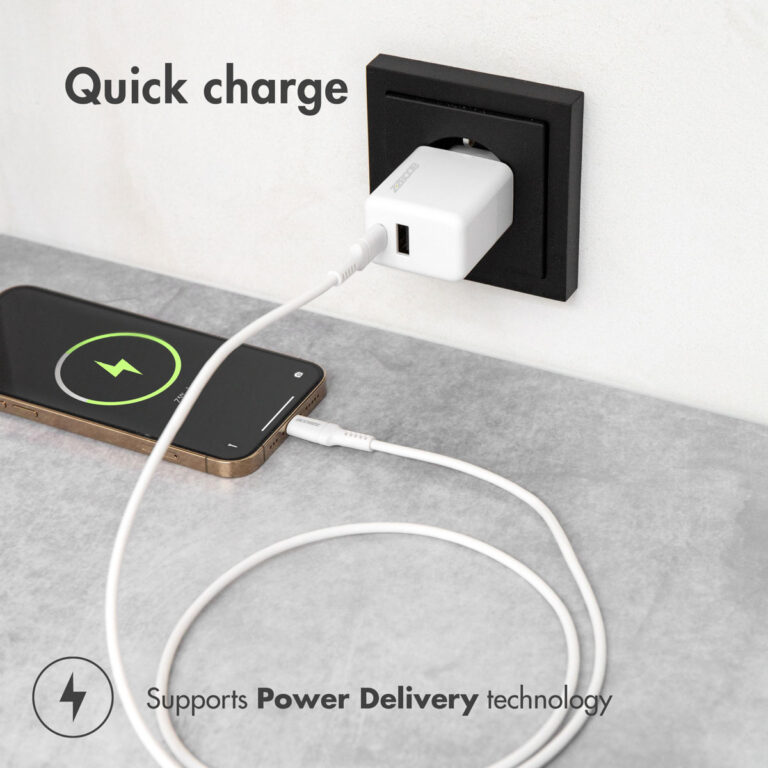 Accezz Wall Charger met Lightning naar USB-C kabel - Oplader - MFi certificering - 20 Watt - 1 meter - Wit - Afbeelding 6
