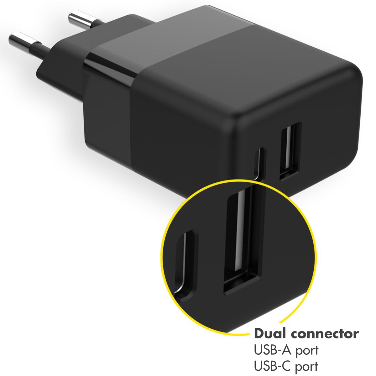 Accezz Wall Charger 20W + Micro-USB naar USB kabel - 1 meter - Zwart - Afbeelding 4