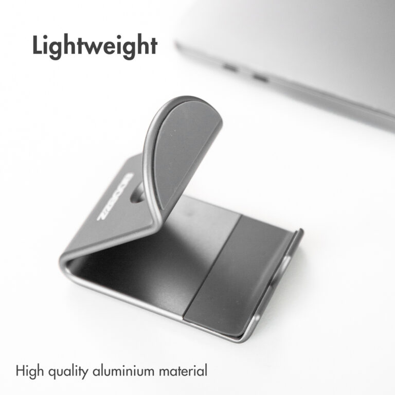 Accezz Telefoonhouder bureau - Tablethouder bureau - Premium - Aluminium - Grijs - Afbeelding 3