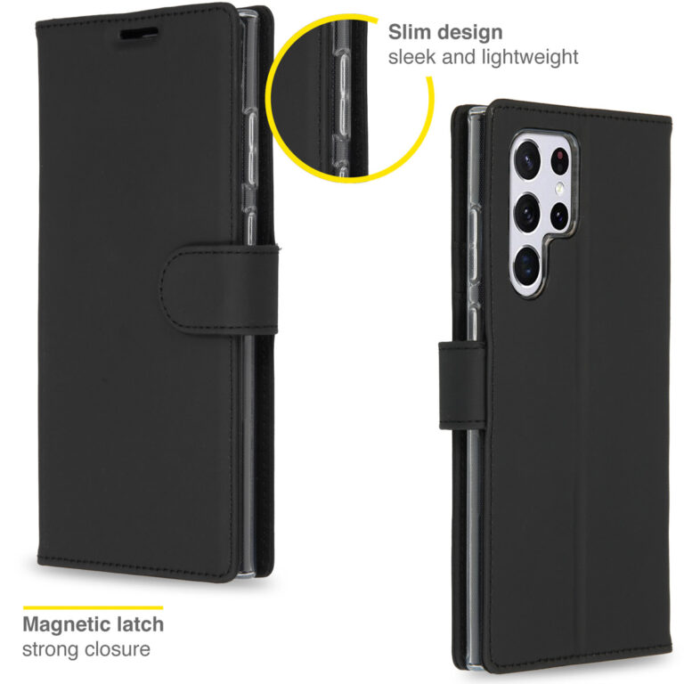 Accezz Wallet Softcase Bookcase Samsung Galaxy S22 Ultra - Zwart - Afbeelding 3