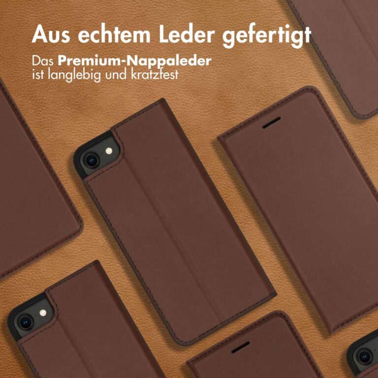 Accezz Premium Leather Slim Bookcase Apple iPhone SE (2022 / 2020) / 8 / 7 / 6(s) - Bruin - Afbeelding 8