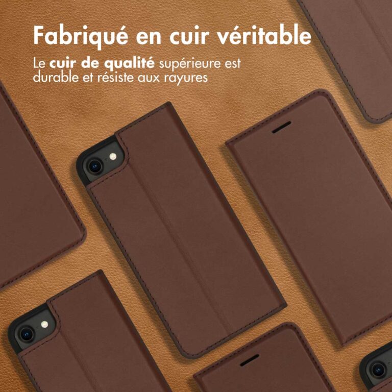 Accezz Premium Leather Slim Bookcase Apple iPhone SE (2022 / 2020) / 8 / 7 / 6(s) - Bruin - Afbeelding 5