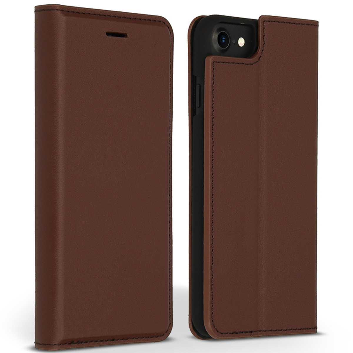 Accezz Premium Leather Slim Bookcase Apple iPhone SE (2022 / 2020) / 8 / 7 / 6(s) – Bruin