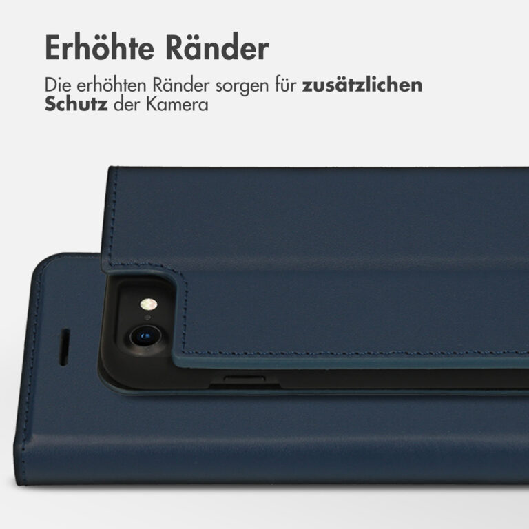 Accezz Premium Leather Slim Bookcase Apple iPhone SE (2022 / 2020) / 8 / 7 / 6(s) - Donkerblauw - Afbeelding 10