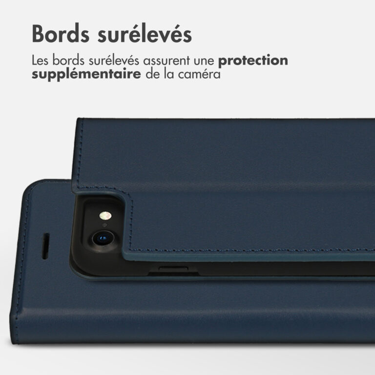Accezz Premium Leather Slim Bookcase Apple iPhone SE (2022 / 2020) / 8 / 7 / 6(s) - Donkerblauw - Afbeelding 7