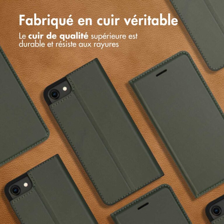 Accezz Premium Leather Slim Bookcase Apple iPhone SE (2022 / 2020) / 8 / 7 / 6(s) - Groen - Afbeelding 5