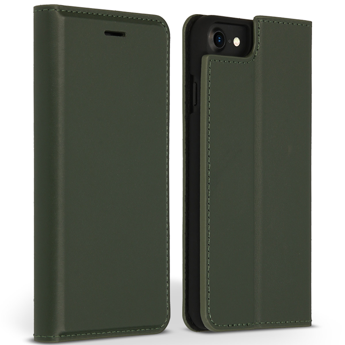 Accezz Premium Leather Slim Bookcase Apple iPhone SE (2022 / 2020) / 8 / 7 / 6(s) – Groen