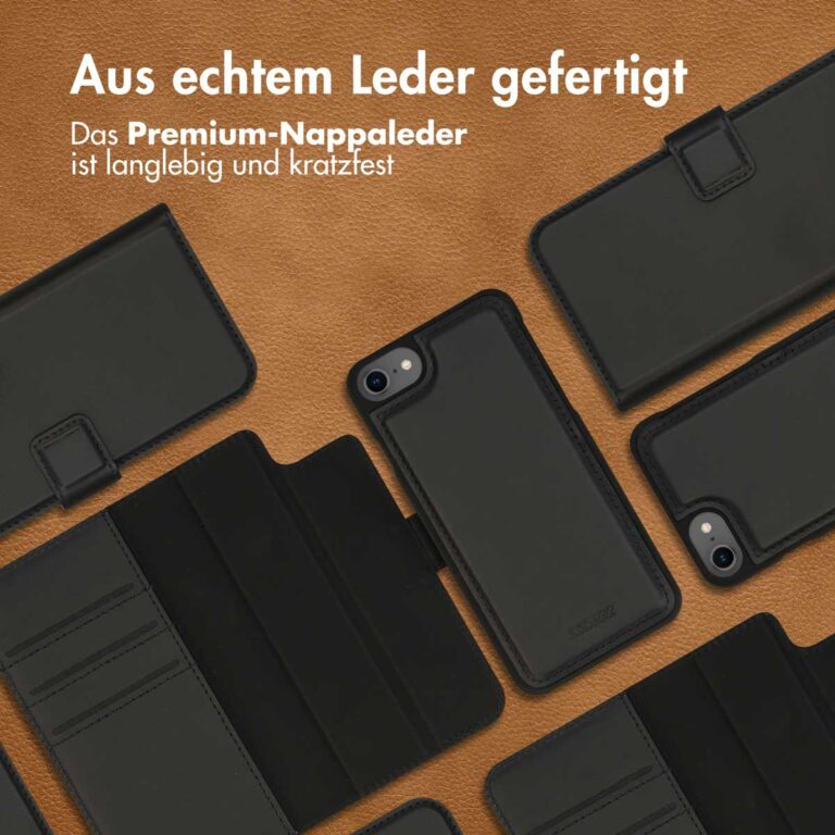 Accezz Premium Leather 2 in 1 Wallet Bookcase Apple iPhone SE (2022 / 2020) / 8 / 7 / 6(s) - Zwart - Afbeelding 8