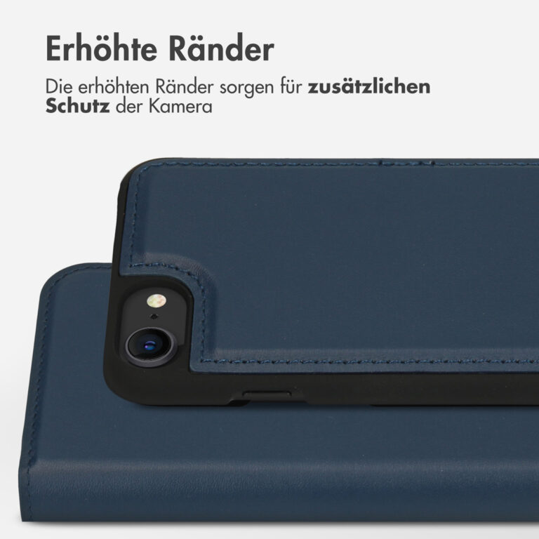 Accezz Premium Leather 2 in 1 Wallet Bookcase Apple iPhone SE (2022 / 2020) / 8 / 7 / 6(s) - Donkerblauw - Afbeelding 9