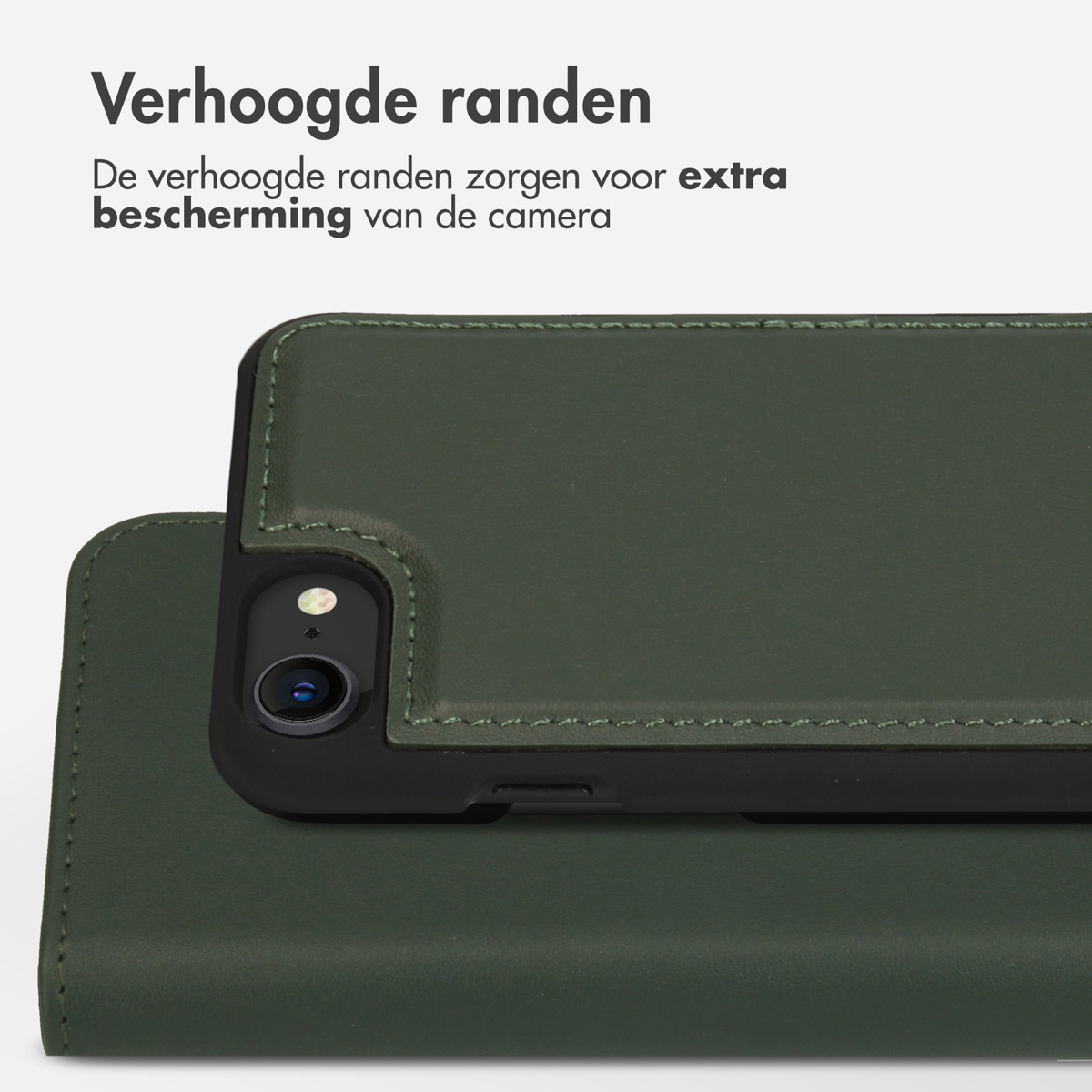 Accezz Premium Leather 2 in 1 Wallet Bookcase Apple iPhone SE (2022 / 2020) / 8 / 7 / 6(s) - Groen - Afbeelding 9