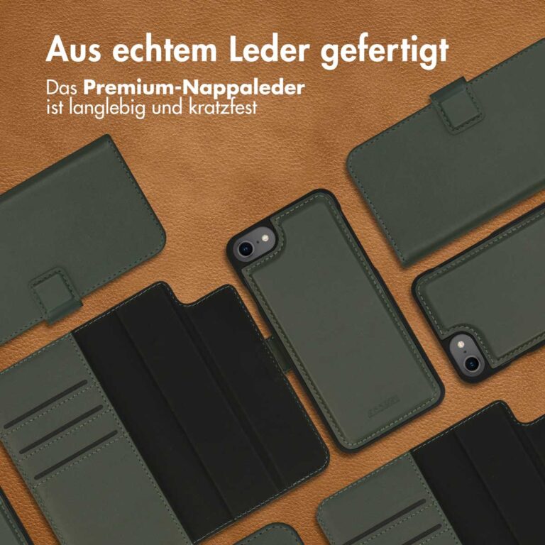 Accezz Premium Leather 2 in 1 Wallet Bookcase Apple iPhone SE (2022 / 2020) / 8 / 7 / 6(s) - Groen - Afbeelding 8